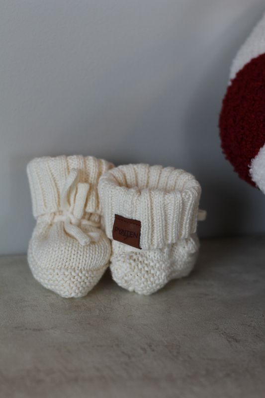 Knit babytøfler - offwhite