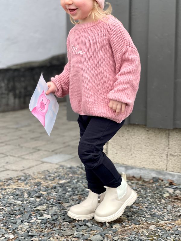 Knit genser barn - rose