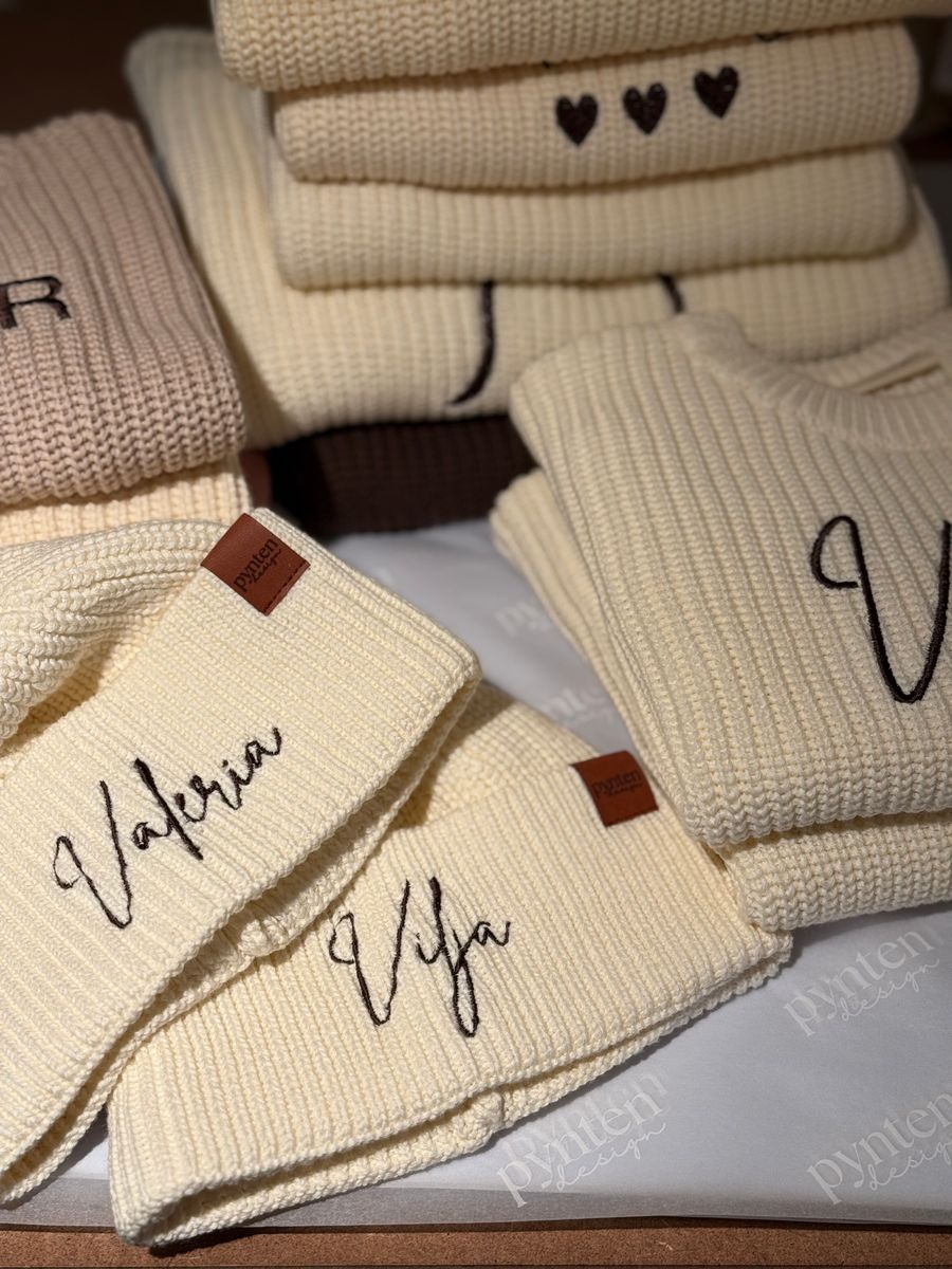 New Knit lue med dusk - cream