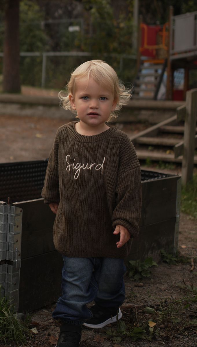 Knit genser barn - brown