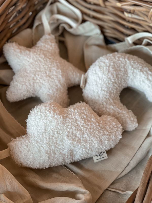 Bouclé smokkekos - star cream