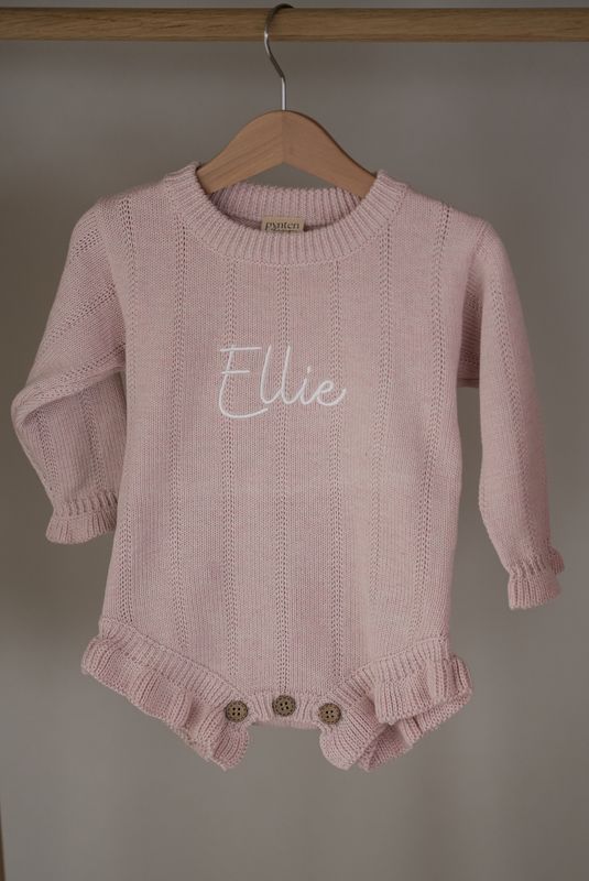 Tiny frill romper - pink mist