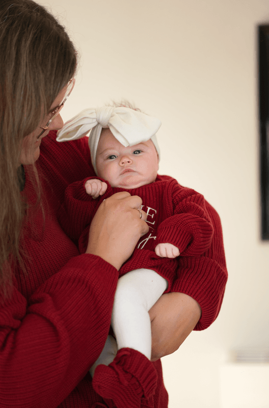 Knit genser voksen - cranberry