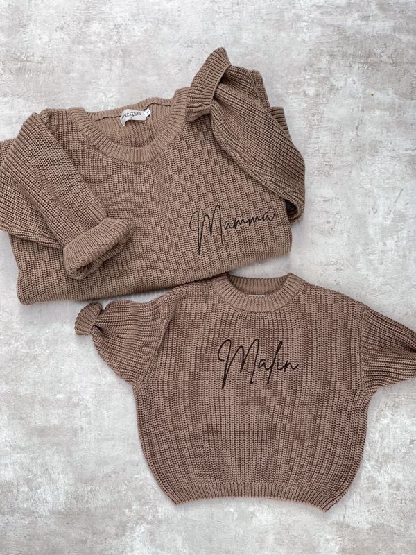 Knit genser barn - taupe