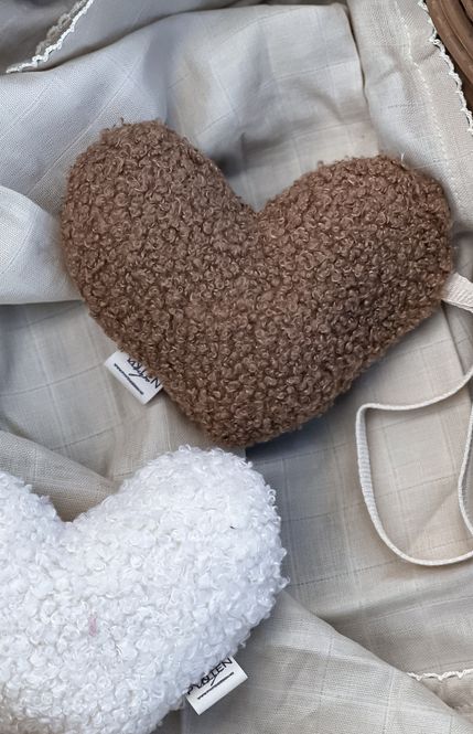 Hovedbilde Bouclé smokkekos - heart taupe