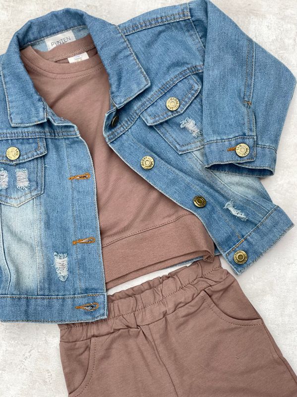 Summer sett shorts + t-skjorte - brun