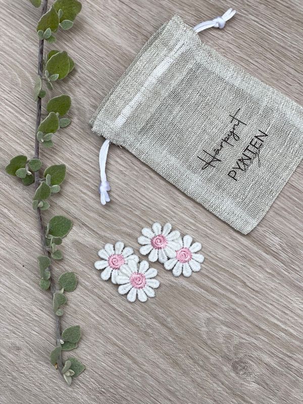 Hårspenne 2 pk blomst hvit/rosa