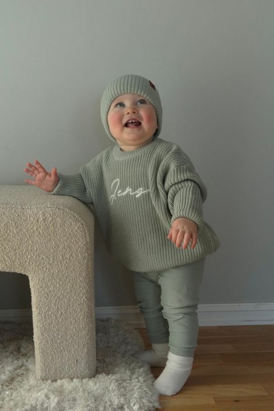 Knit genser barn - minty breeze