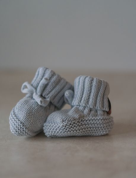Hovedbilde Knit babytøfler - blue whisper
