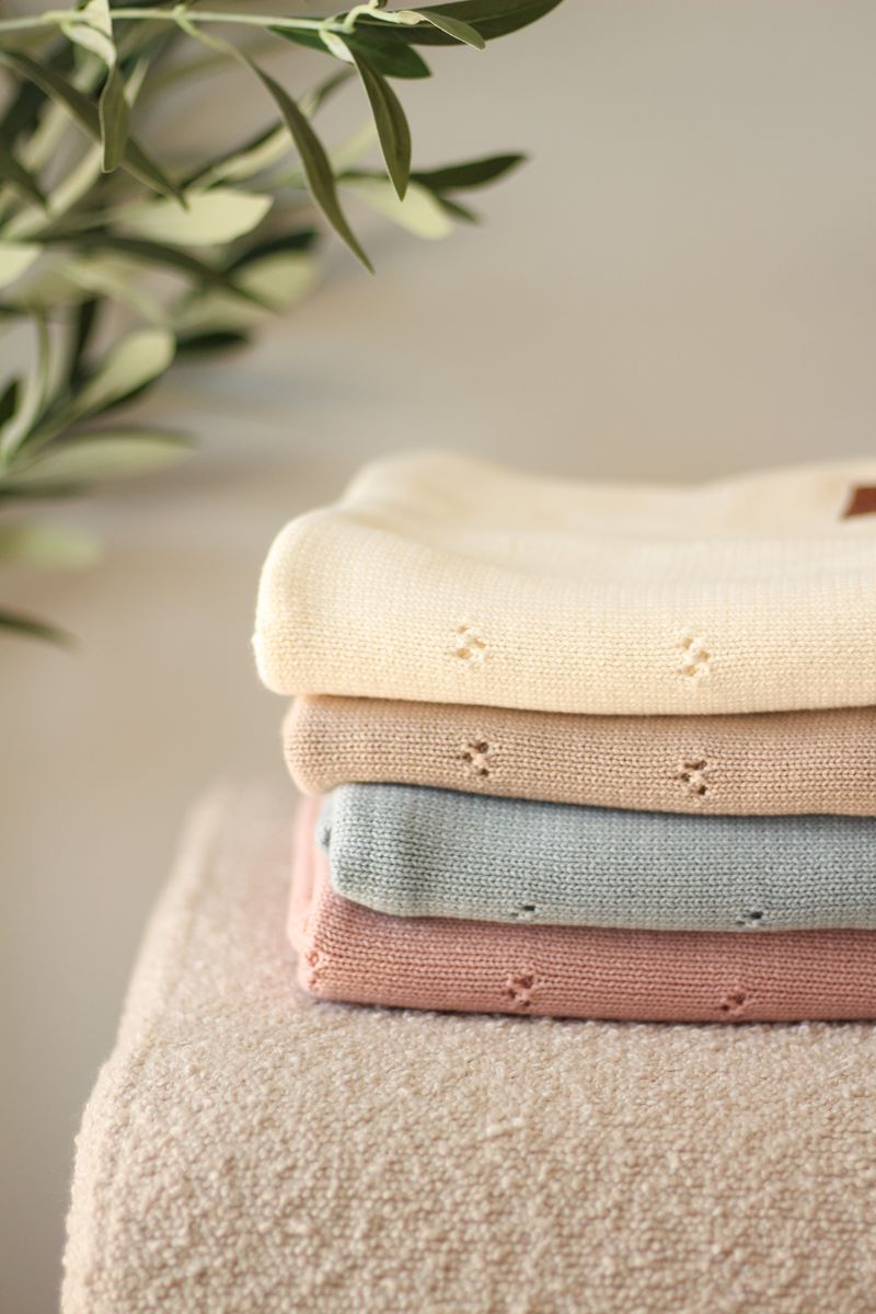 Pointelle babyteppe - ivory