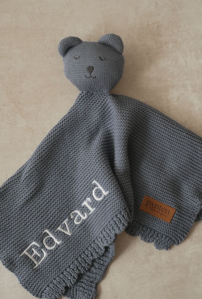 Soft koseklut bamse - blue shadow