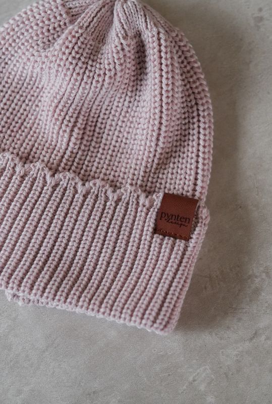 Knit frill lue - pink mist