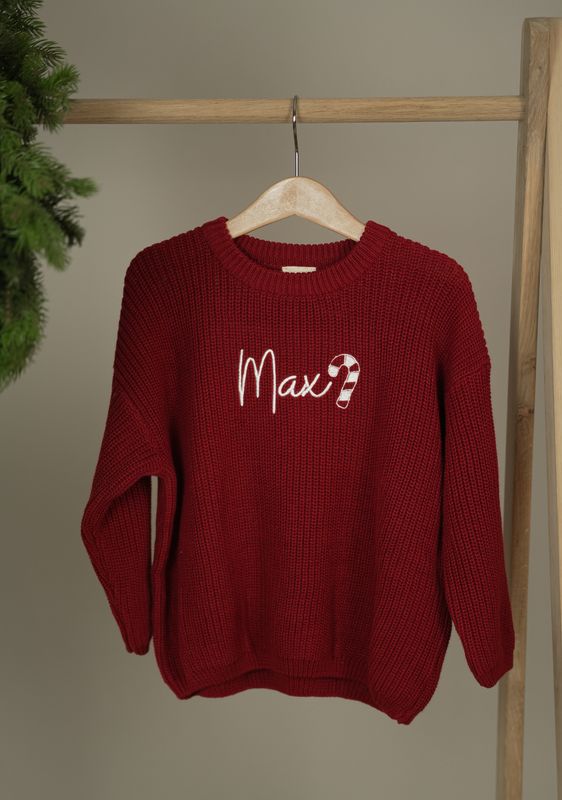 Knit genser - cranberry