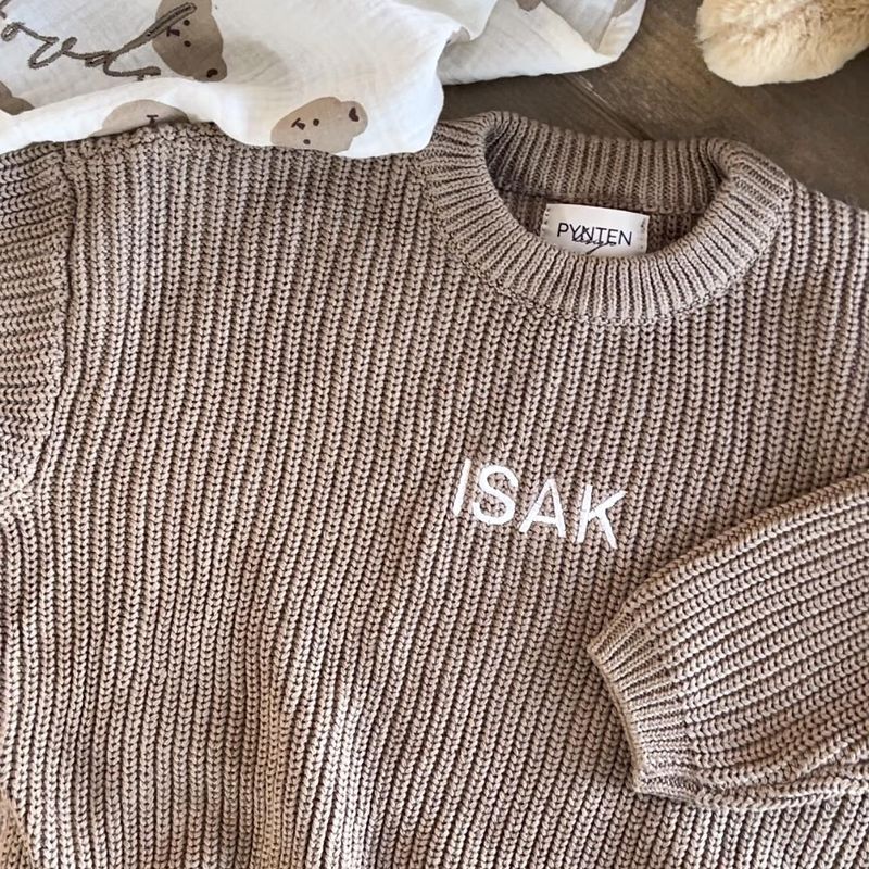 Knit genser barn - taupe