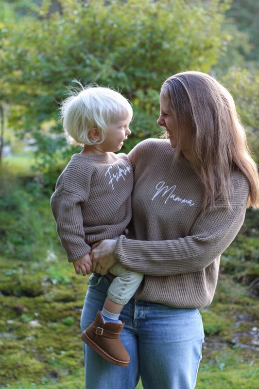 Knit genser barn - taupe