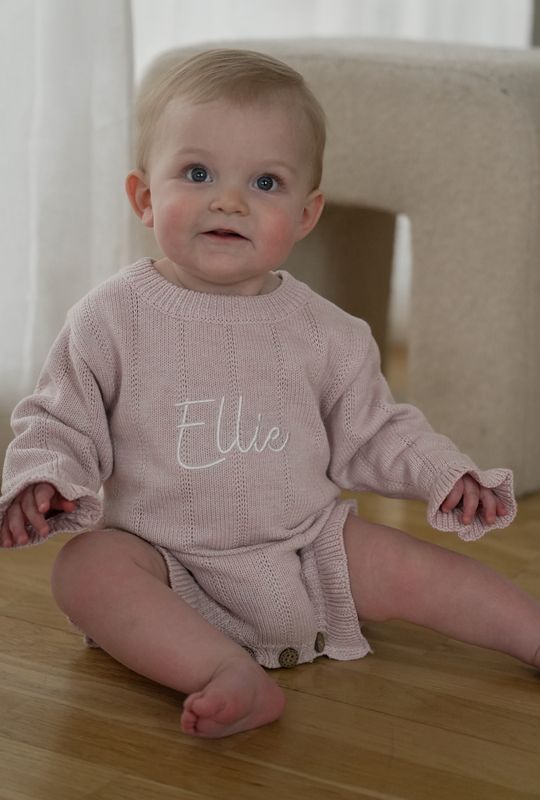 Tiny frill romper - pink mist