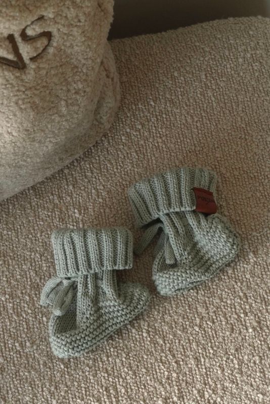 Knit babytøfler - minty breeze