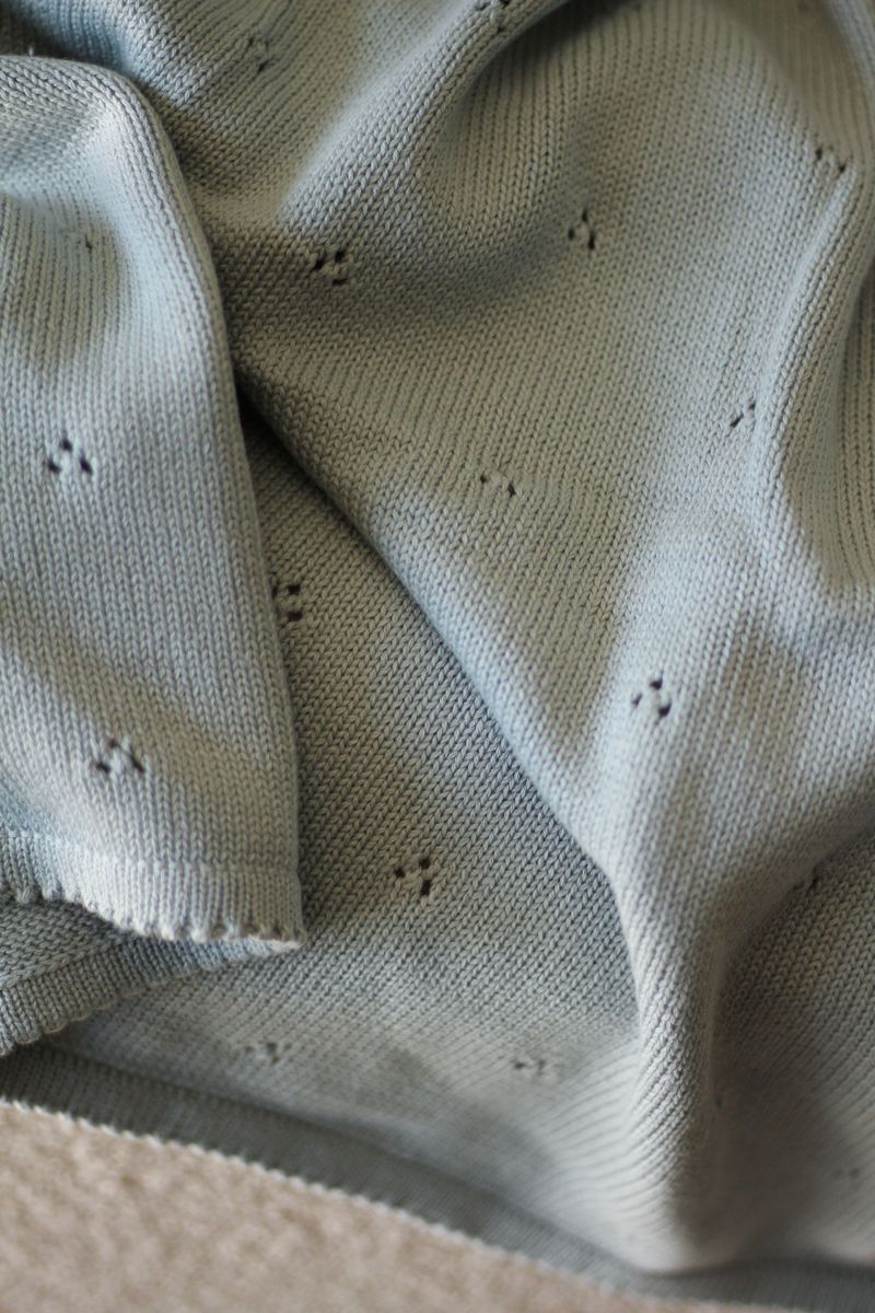 Pointelle babyteppe - morning mist