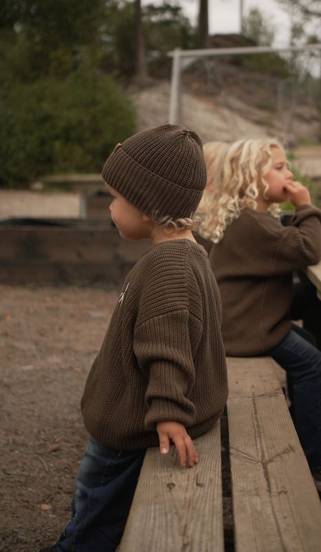 Knit lue - brown